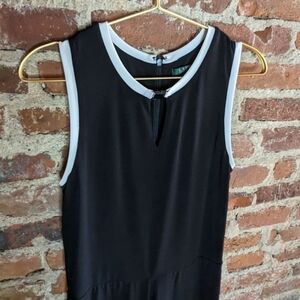 Lauren Ralph Lauren Medium Black Jumpsuit w/ White‎ Trim